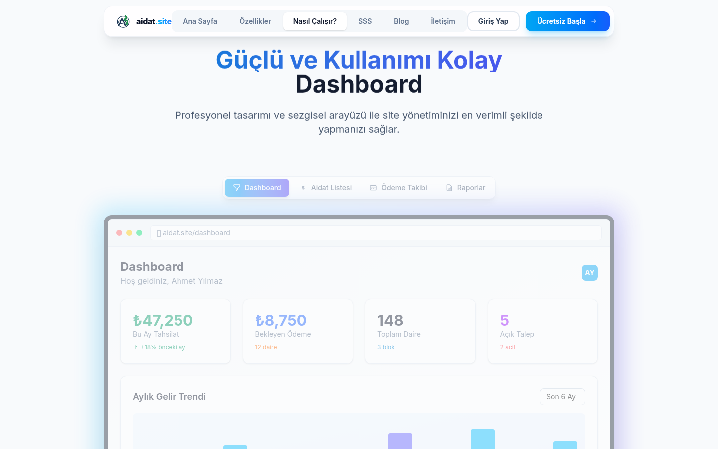 Dues Site — dashboard