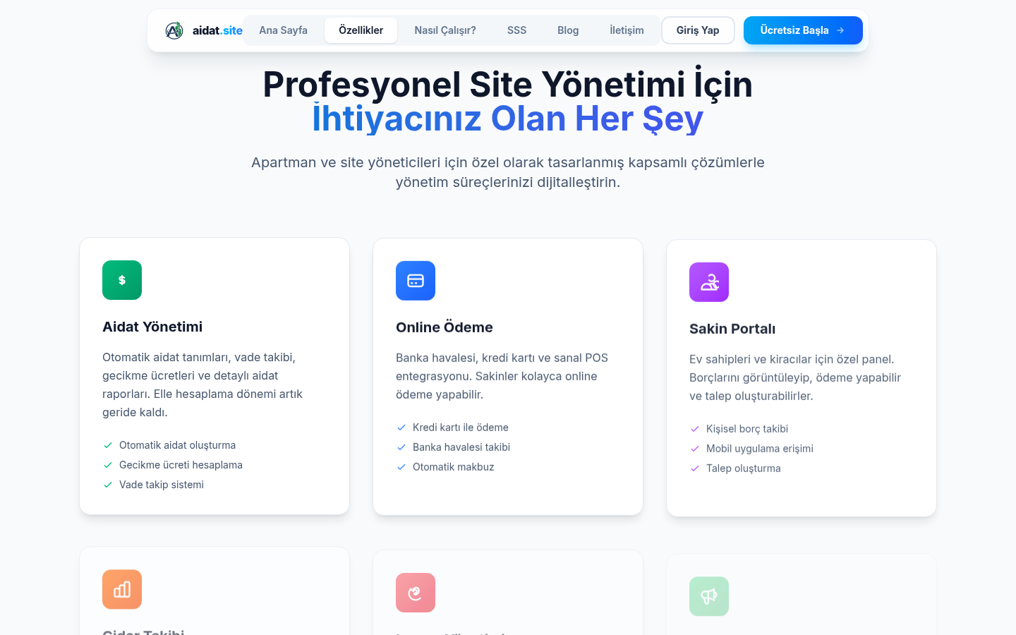 Dues Site — features