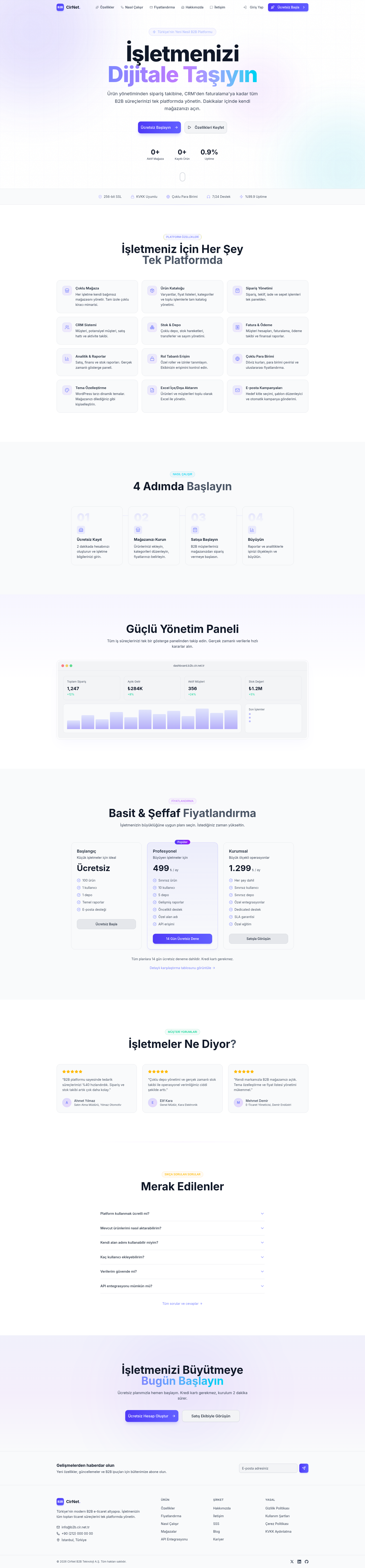 B2B SaaS — full homepage