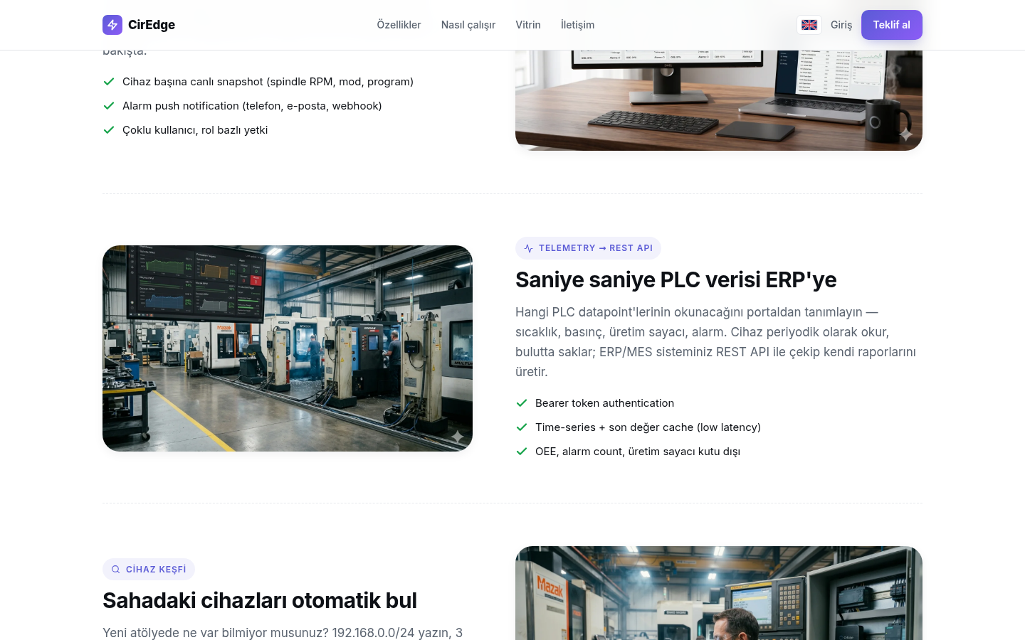 CirEdge — telemetry to ERP via REST API